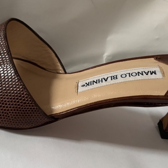 Manila Blahnik dark brown stunning lizard sandals - Picture 8 of 9